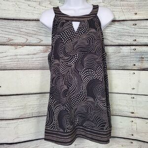 EST. 1946 Women’s Navy White Dot Print Sleeveless Blouse Top L
